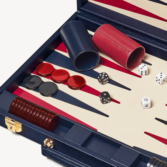 17-inch Backgammon Set Navy Pebble