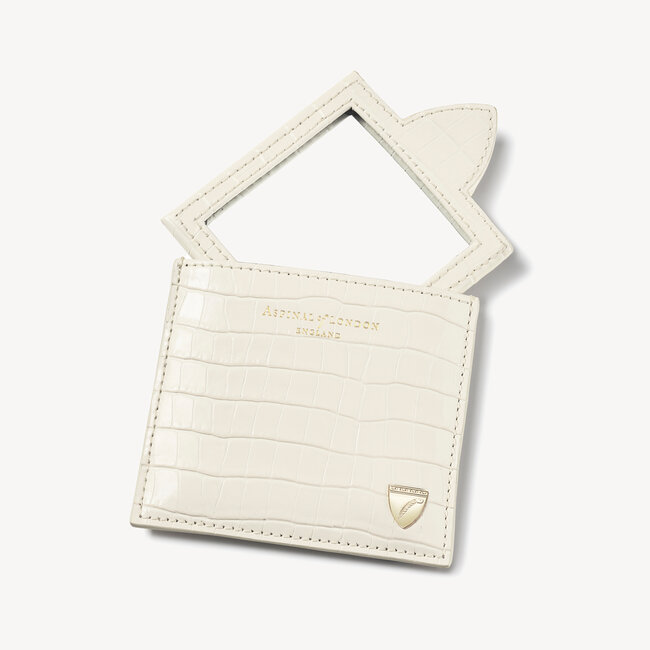 Compact Mirror Deep Shine Ivory Small Croc