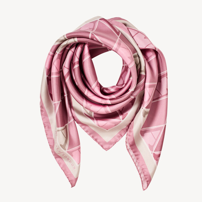 Harlequin Silk Scarf in Cherry Blossom | Aspinal of London