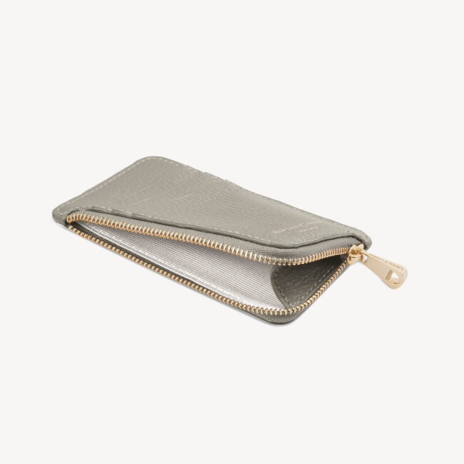 Zipped Coin & Card Holder Warm Grey Pebble