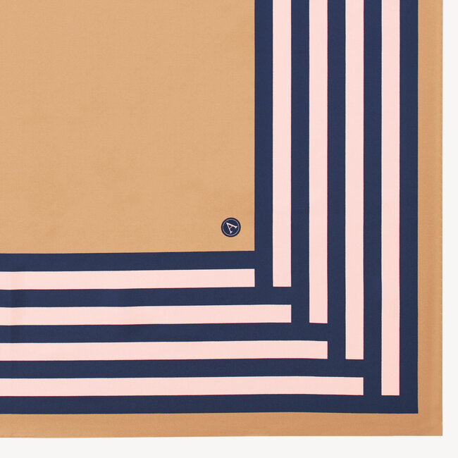 Geometric Silk Scarf Gold Pure Silk