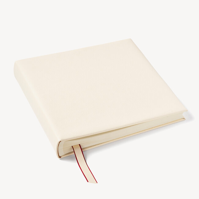 14-inch Leather Photo Album Ivory Pebble