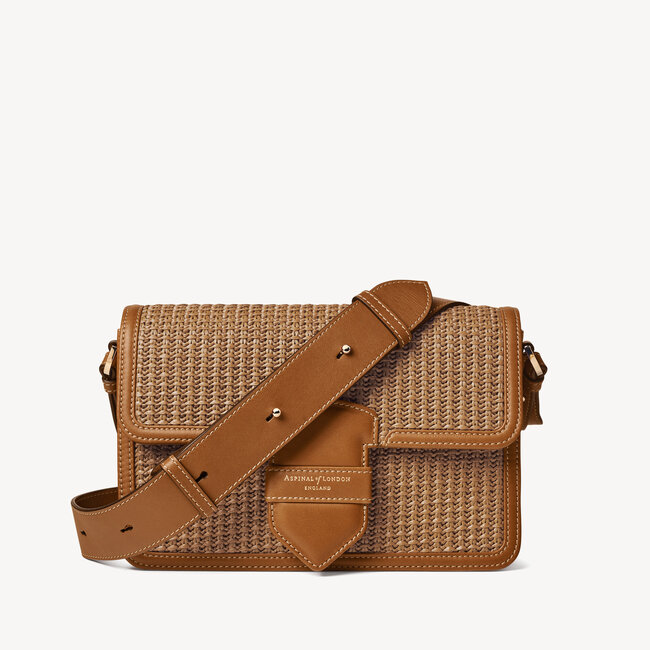 The Resort Bag Brown Chevron Raffia & Smooth Tan