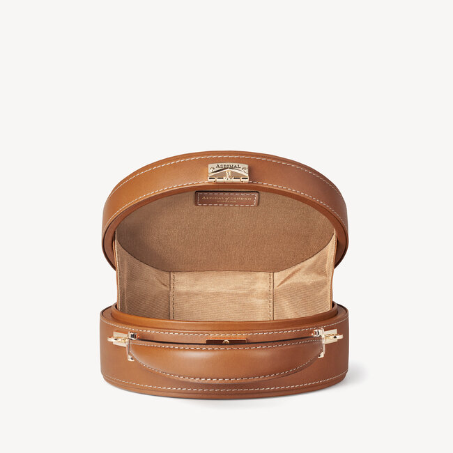 Hat Box Smooth Tan & Chevron Raffia