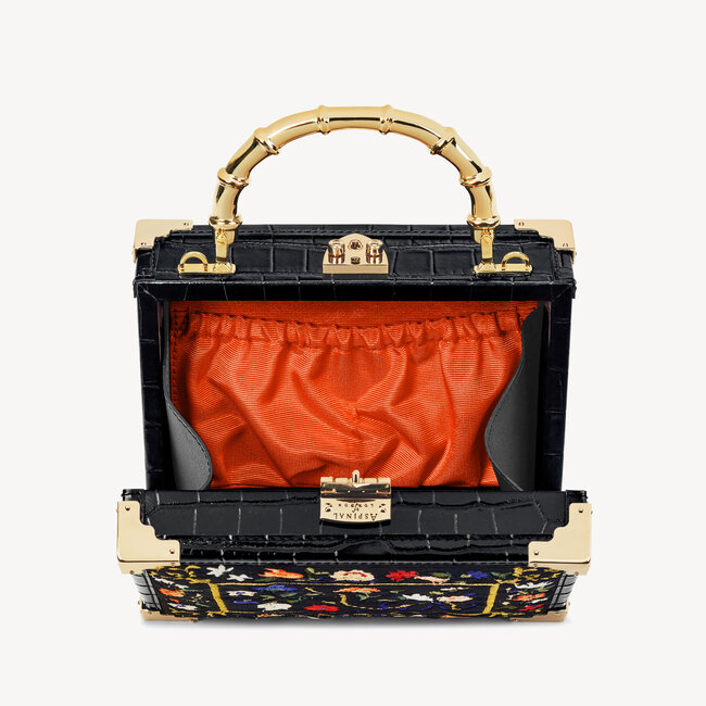 The Trunk Black Velvet with Floral Hand Embroidery