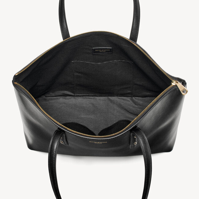 Zipped Regent Tote Smooth Black