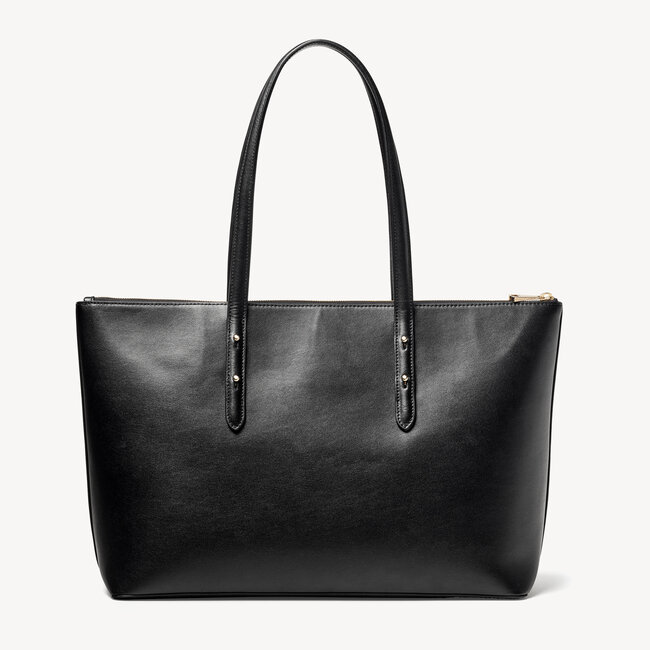 Zipped Regent Tote Smooth Black