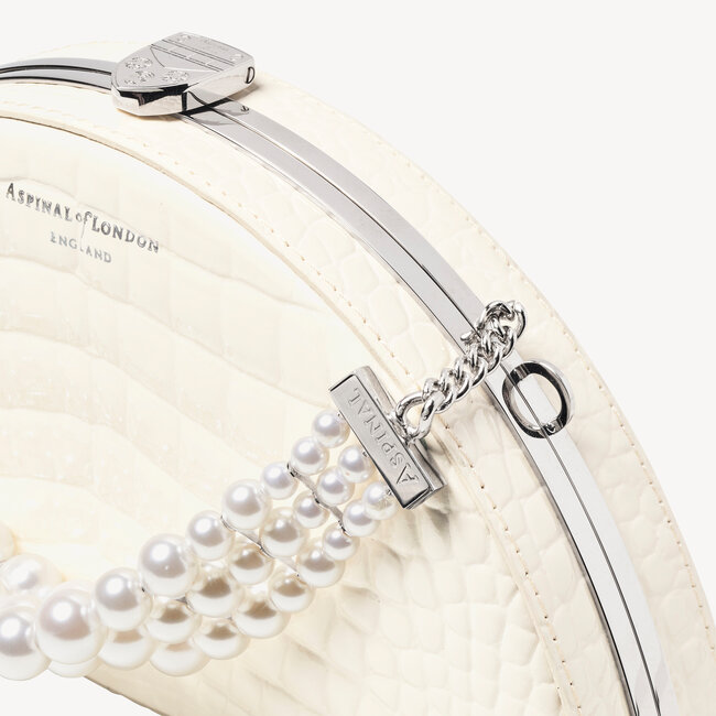 Luna Clutch Ivory Patent Croc