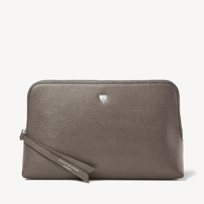 Large Essential Cosmetic Case Charcoal Saffiano