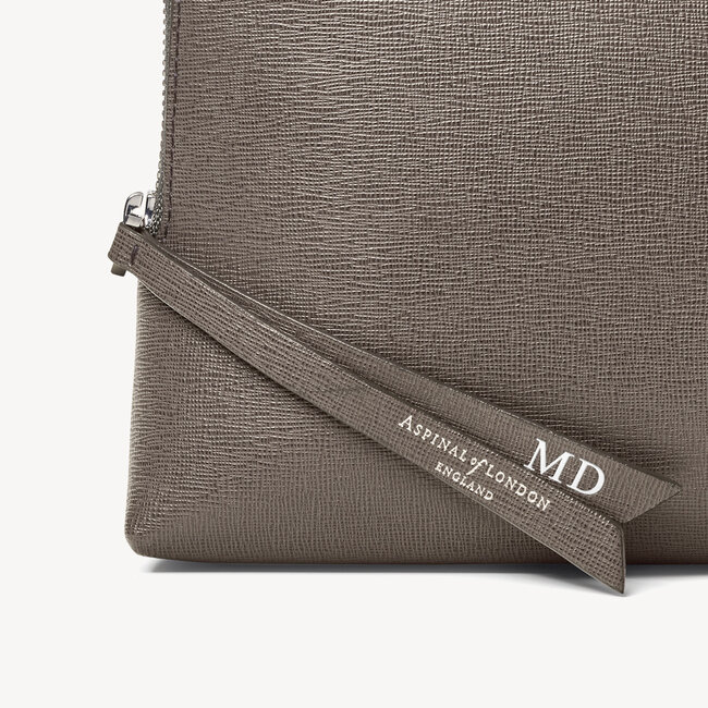 Large Essential Cosmetic Case Charcoal Saffiano