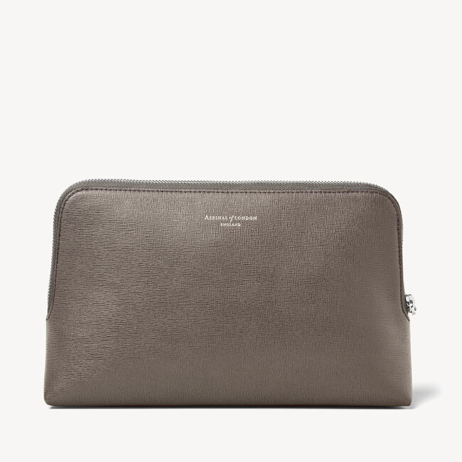 Large Essential Cosmetic Case Charcoal Saffiano