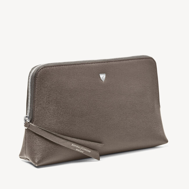 Large Essential Cosmetic Case Charcoal Saffiano
