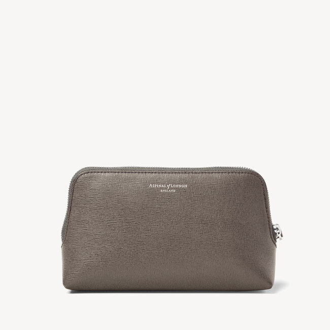 Small Essential Cosmetic Case Charcoal Saffiano