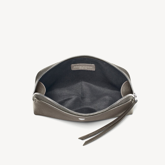 Small Essential Cosmetic Case Charcoal Saffiano