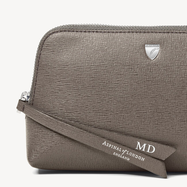 Small Essential Cosmetic Case Charcoal Saffiano