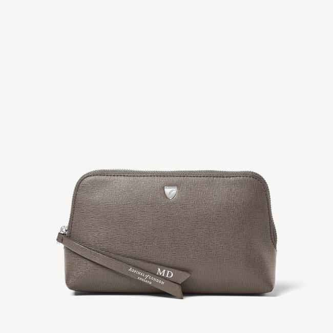 Small Essential Cosmetic Case Charcoal Saffiano