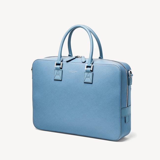 Mount Street Laptop Bag Airforce Blue Saffiano
