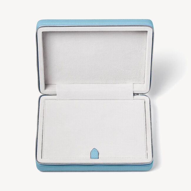 Large Travel Jewellery Case Azure Blue Pebble