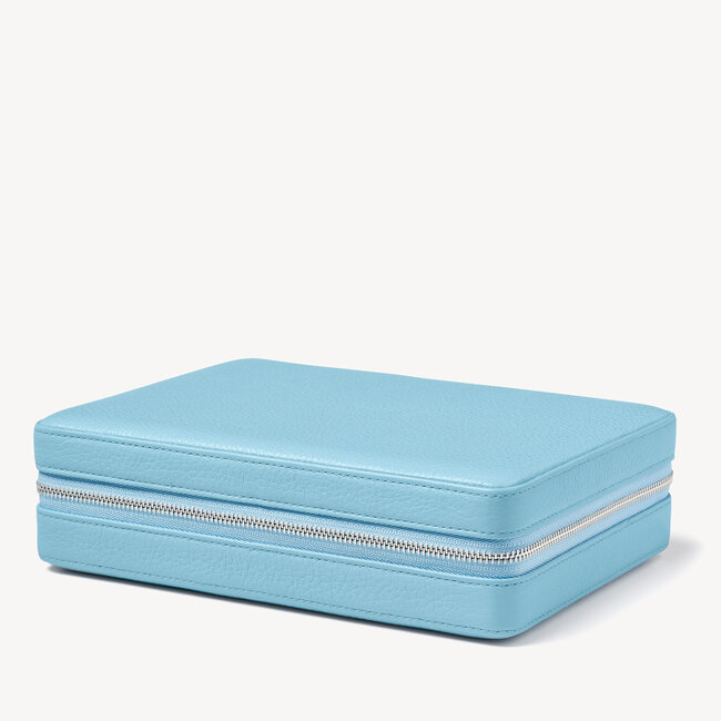 Large Travel Jewellery Case Azure Blue Pebble