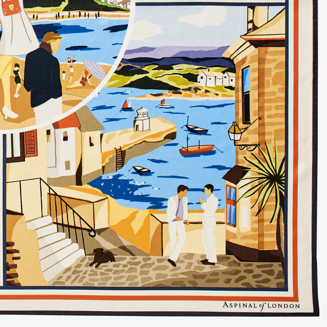English Riviera Silk Scarf Multi-Coloured Pure Silk