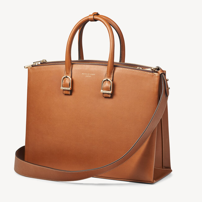 Madison Tote in Smooth Tan | Aspinal of London