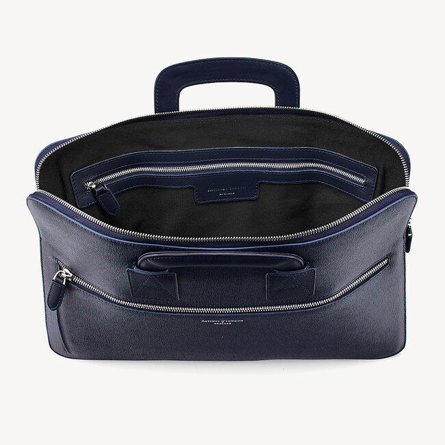 Connaught Document Case Navy Saffiano