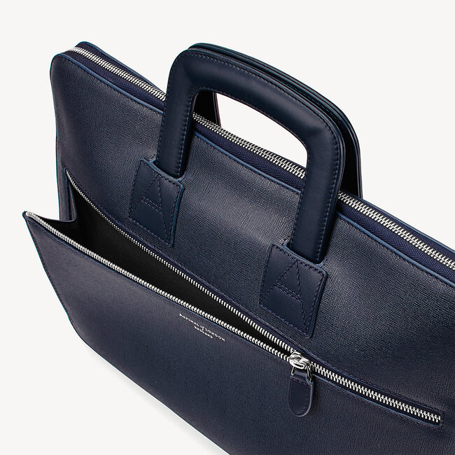 Connaught Document Case Navy Saffiano
