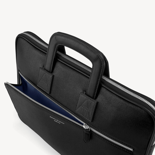 Connaught Document Case Black Saffiano