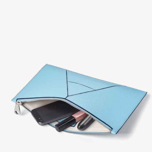 Large Essential 'A' Pouch Azure Blue Pebble