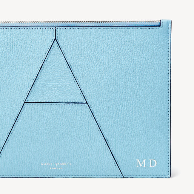 Large Essential 'A' Pouch Azure Blue Pebble