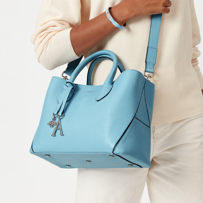 Midi London Tote Azure Blue Pebble