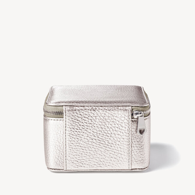 Travel Watch & Ring Box Silver Pebble