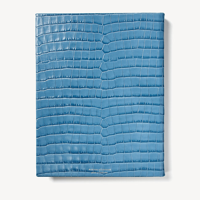 2023 A4 Day to Page Leather Diary Cornflower Small Croc