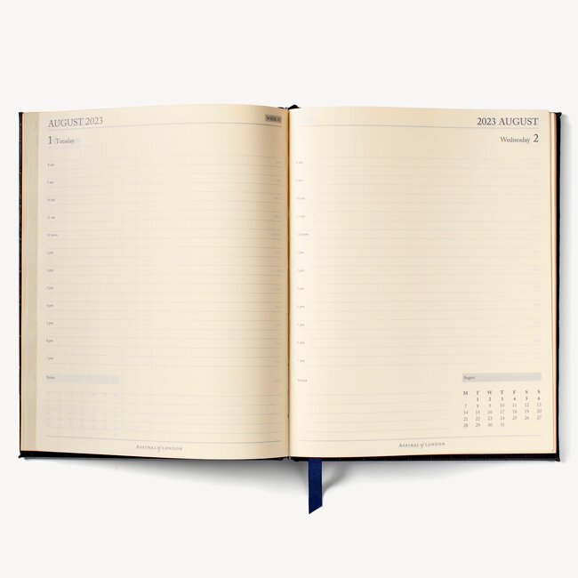 2023 A4 Day to Page Leather Diary Cornflower Small Croc
