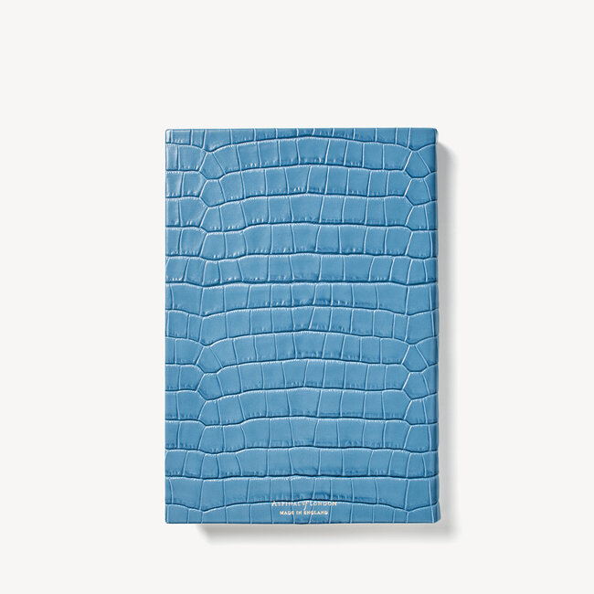 2023 A5 Day to Page Leather Diary Cornflower Small Croc