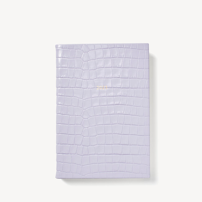 2023 A5 Day to Page Leather Diary Lavender Small Croc