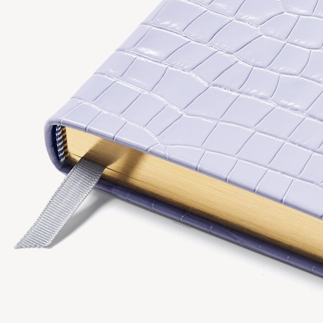 2023 A5 Day to Page Leather Diary Lavender Small Croc