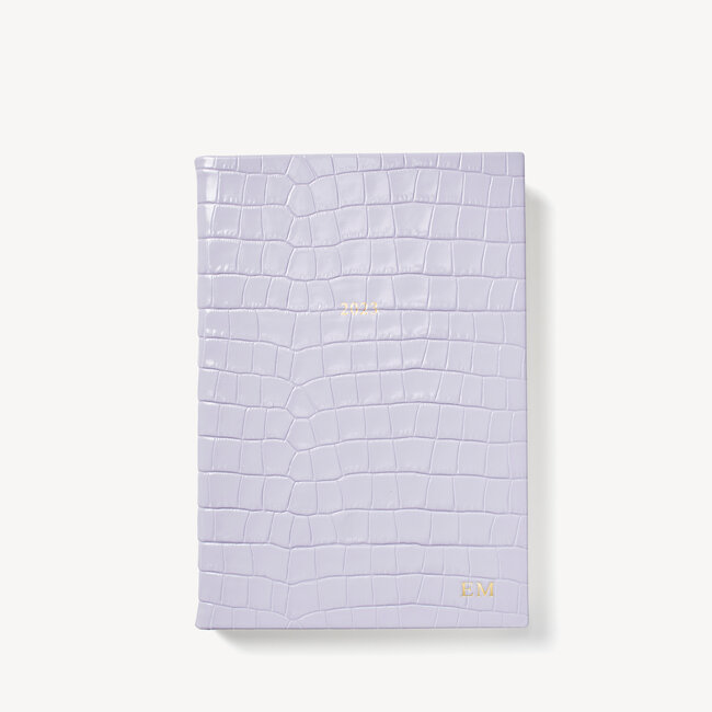 2023 A5 Day to Page Leather Diary Lavender Small Croc