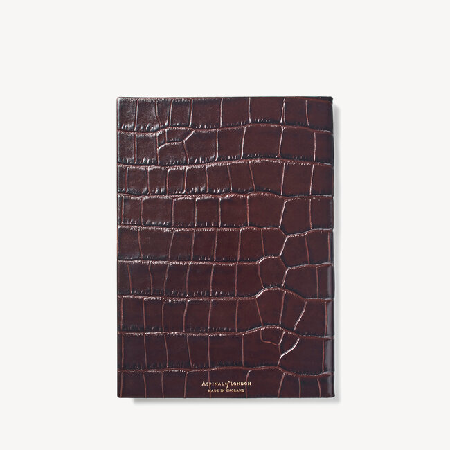 2023 A5 Week to View Leather Diary Deep Shine Amazon Brown Croc
