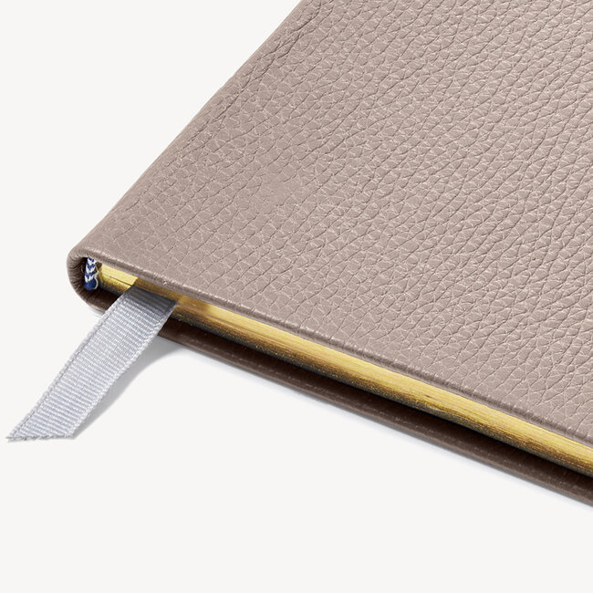 2023 A5 Week to View Leather Diary Warm Grey Pebble