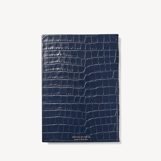 2023 A5 Week to View Leather Diary Deep Shine Navy Small Croc