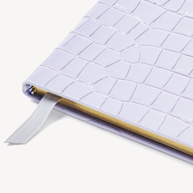 2023 A5 Week to View Leather Diary Lavender Small Croc