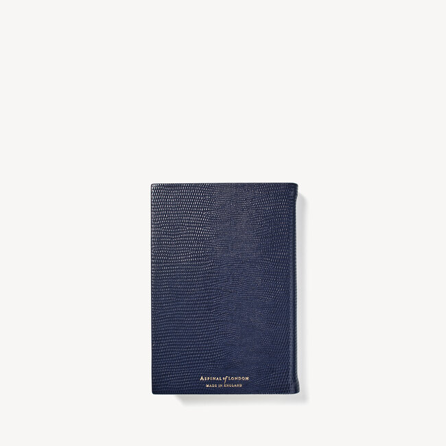 2023 A6 Day to Page Leather Diary Midnight Blue Lizard