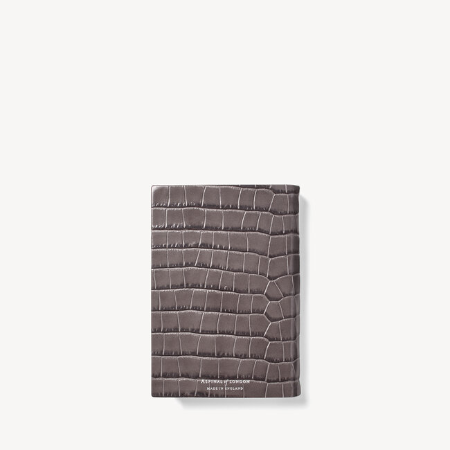 2023 A6 Day to Page Leather Diary Deep Shine Grey Small Croc