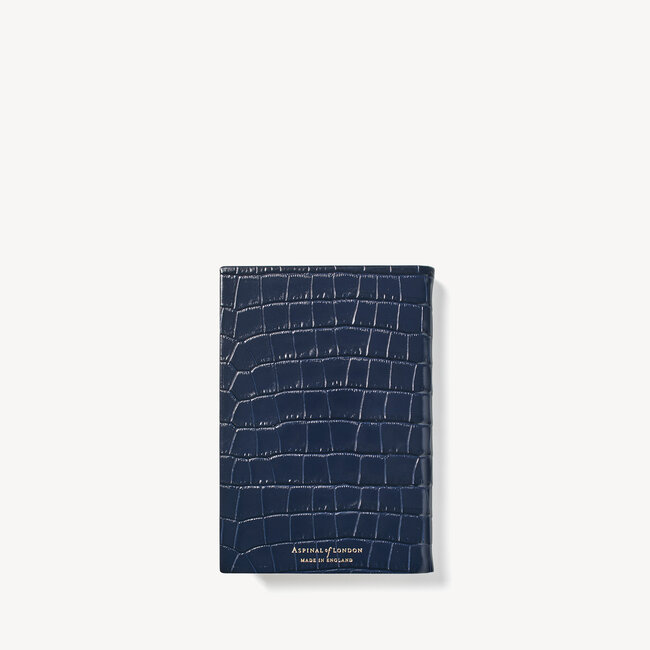 2023 A6 Day to Page Leather Diary Deep Shine Navy Small Croc