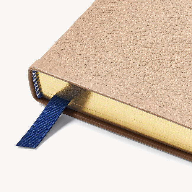 2023 A6 Day to Page Leather Diary Sand Pebble