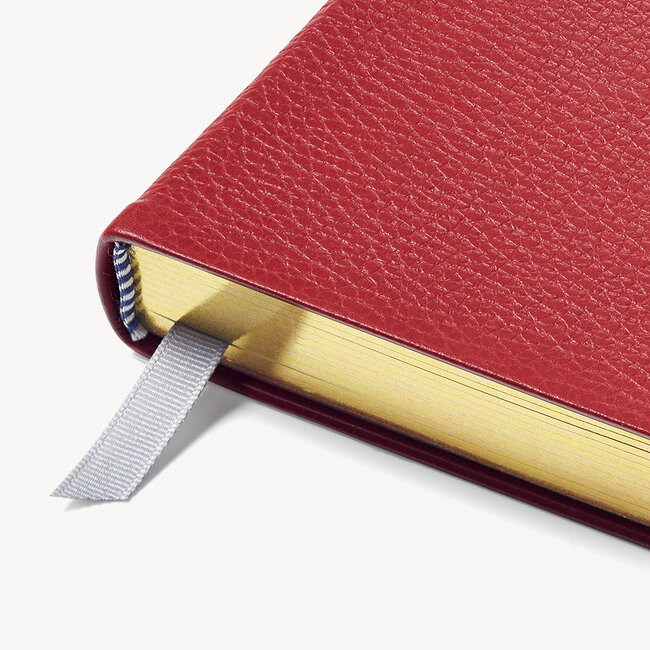 2023 A6 Day to Page Leather Diary Cherry Pebble