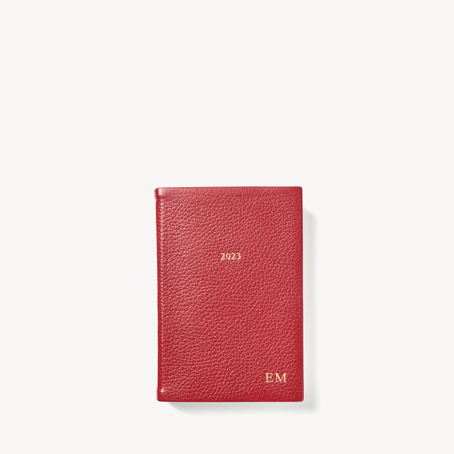 2023 A6 Day to Page Leather Diary Cherry Pebble