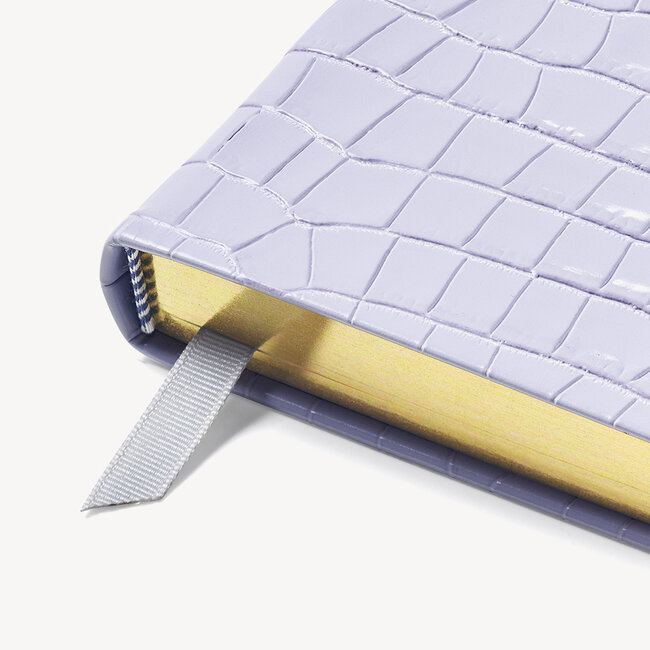 2023 A6 Day to Page Leather Diary Lavender Small Croc