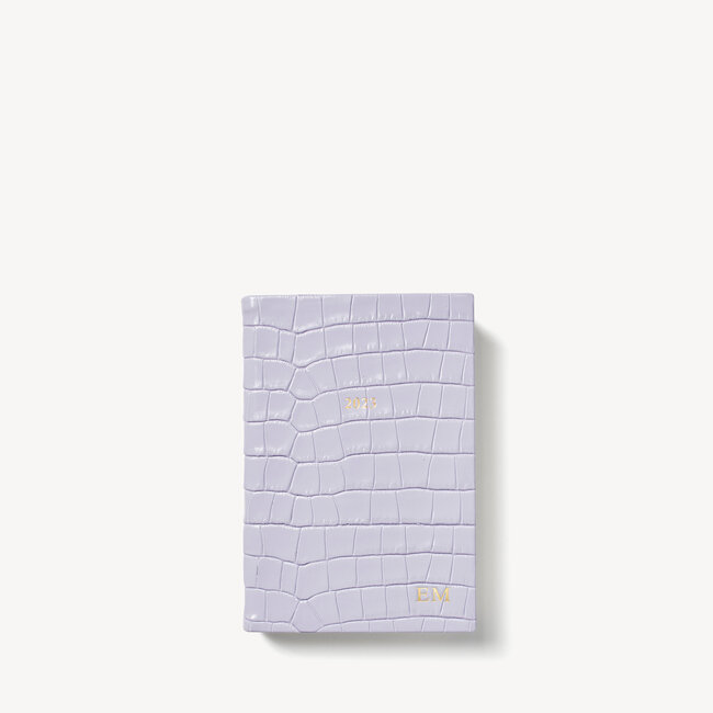 2023 A6 Day to Page Leather Diary Lavender Small Croc
